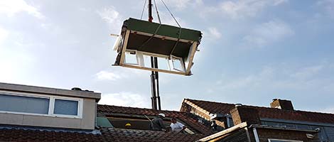 plaatsen prefab dakkapel